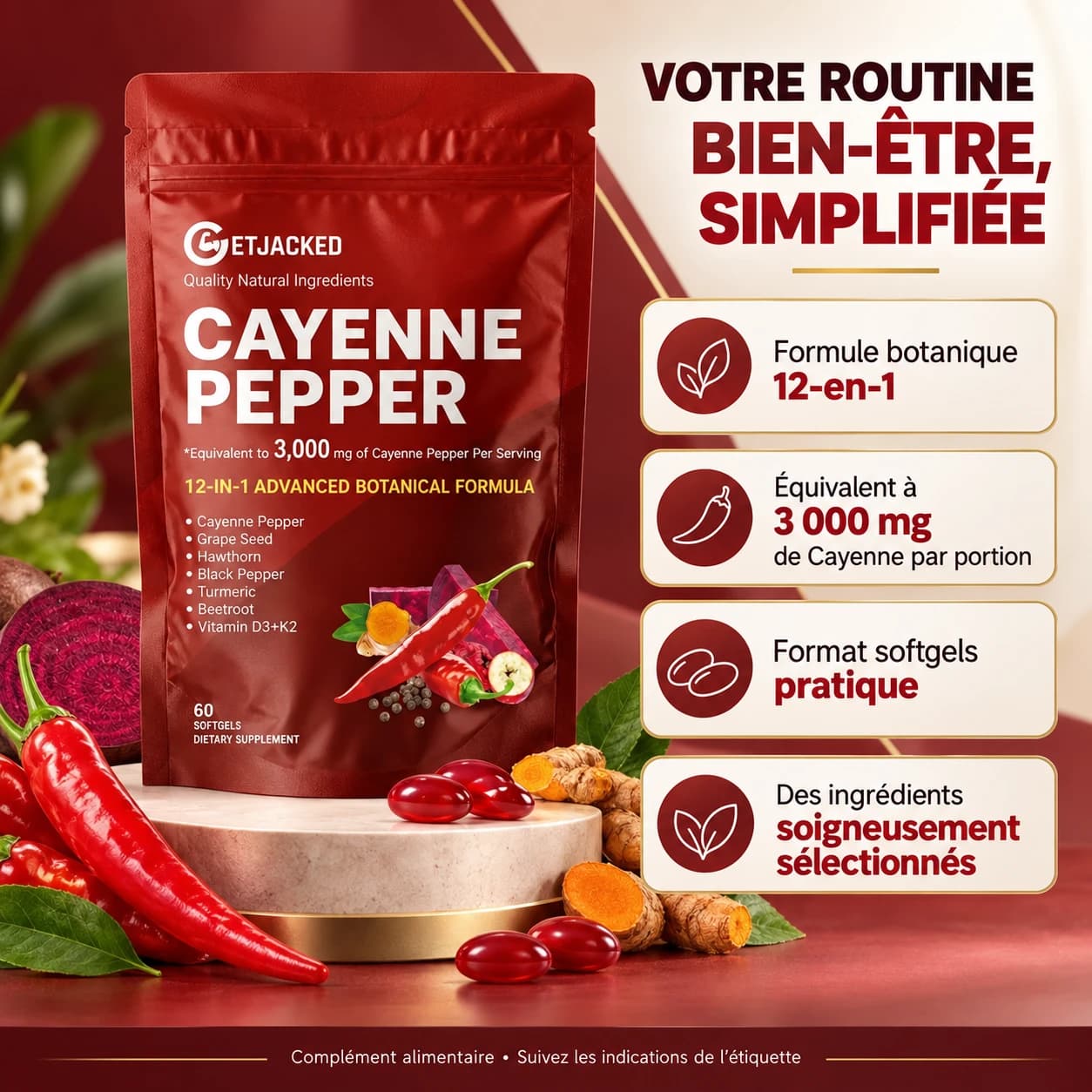 Caractéristiques de Cayenne Pepper 12-en-1
