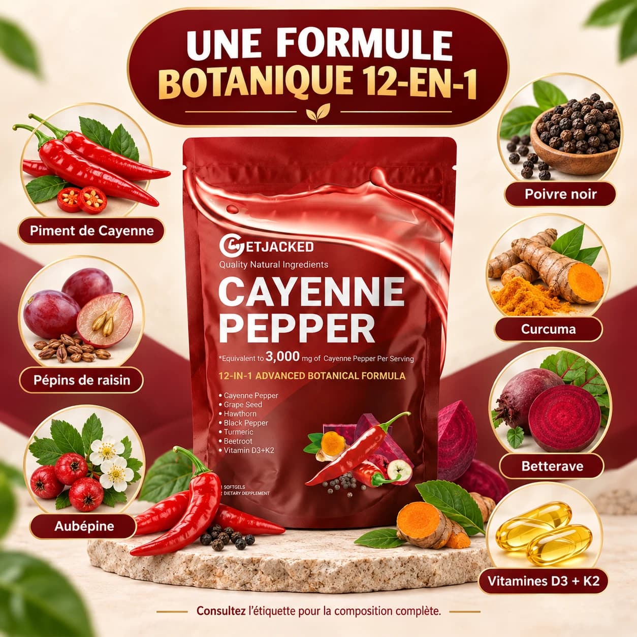 Ingrédients de Cayenne Pepper 12-en-1